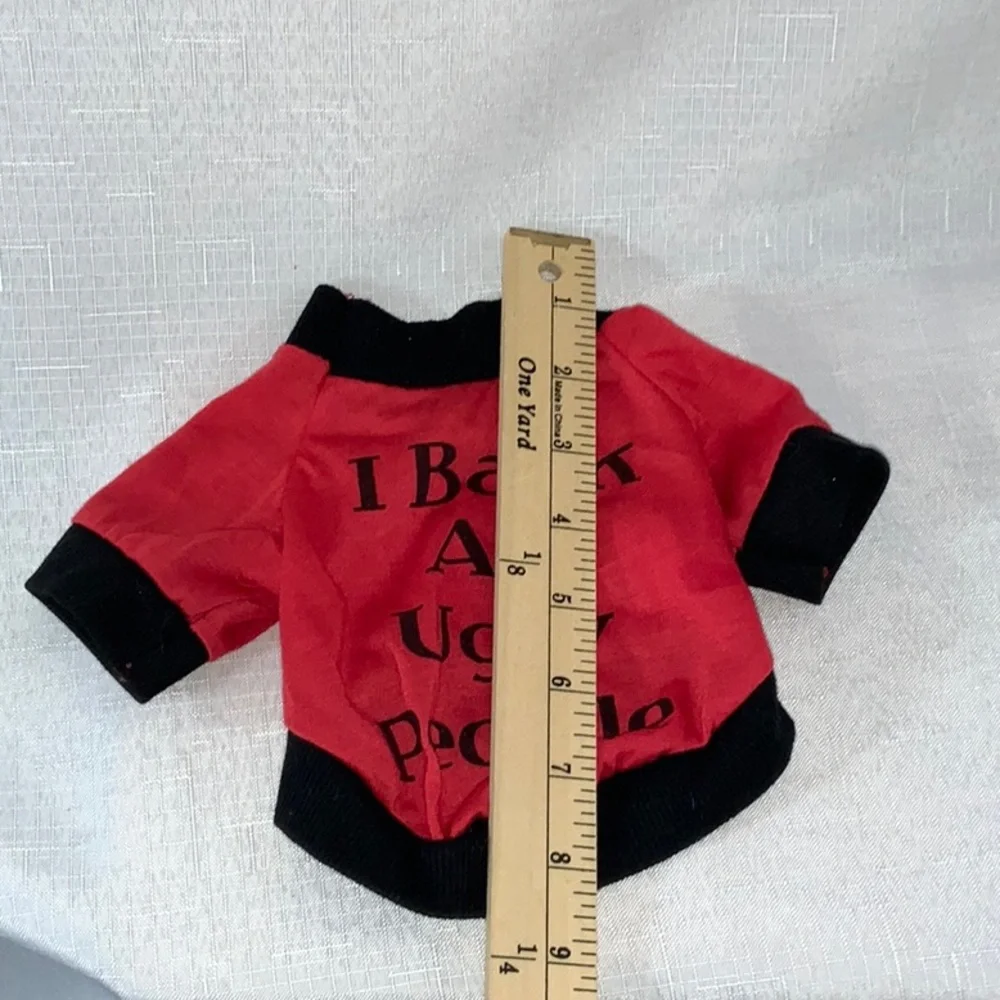 728 10/$50🏄🏻‍♀️ NEW! Red and Black I Bark at Ugly People Dog Shirt Size XS
